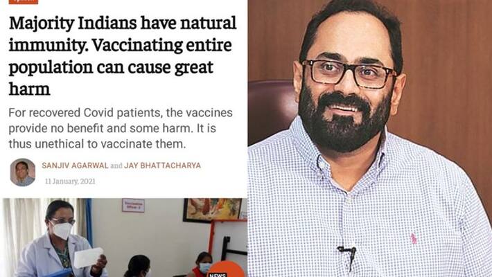 chaos and doubt about Vaccines by the print is Irresponsible says rajeev chandrasekhar KPP chaos and doubt about Vaccines by the print is Irresponsible says rajeev chandrasekhar KPP