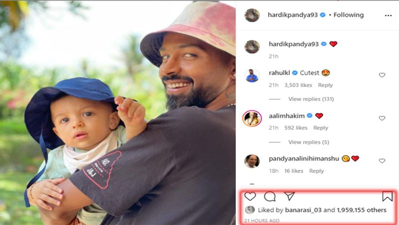 वायरल हुई छोटू पंड्या की फोटोज
सोशल मीडिया पर हार्दिक और उनके बेटे की तस्वीर देखकर लोग जमकर कमेंट कर रहे हैं। साथी खिलाड़ी केएल राहुल से लेकर उनकी मां तक इसपर अपना रिएक्शन दिया। अबतक 19 लाख से ज्यादा लोग इस फोटो को लाइक कर चुके हैं। वहीं, नताशा और अगस्त्य की पूल साइड फोटो पर भी लगभग 6 लाख लोग रिएक्शन दे चुके हैं।