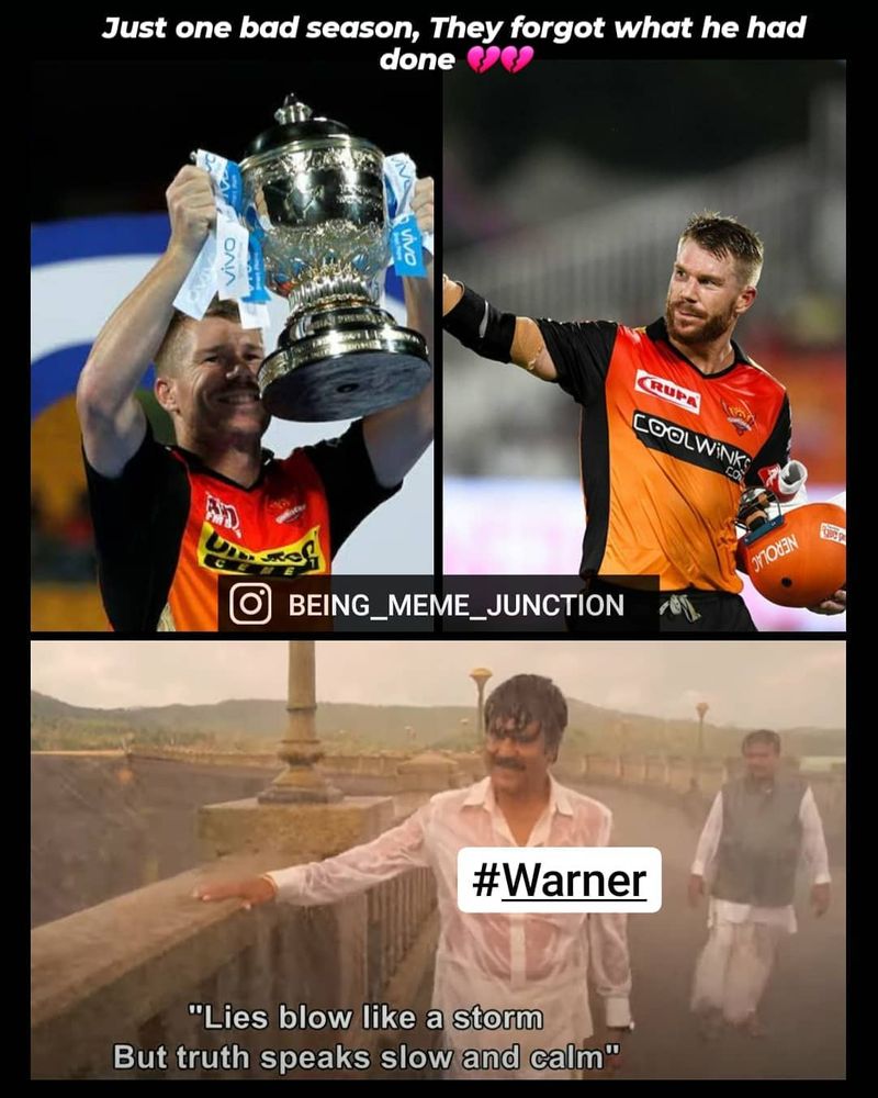 కేన్ విలియంసన్ కెప్టెన్సీలో జరిగిన తర్వాతి మ్యాచ్లో డేవిడ్ వార్నర్ తుదిజట్టులో కూడా స్థానం కోల్పోయాడు. ఆ తర్వాత ఐపీఎల్ వాయిదా పడడం విశేషం.