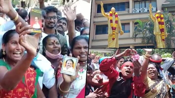 Despite EC ban on victory processions, DMK workers celebrate in large numbers-dnm Despite EC ban on victory processions, DMK workers celebrate in large numbers-dnm