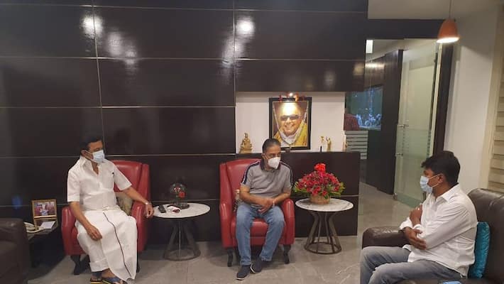Kamal hassan meet DMK Leader MK Stalin and Kamal hassan meet DMK Leader MK Stalin and