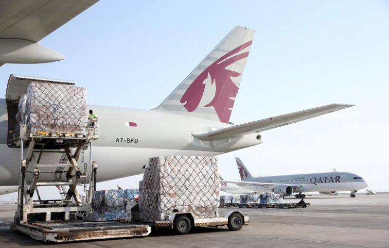 Qatar Airways  departs to India carrying medical aid