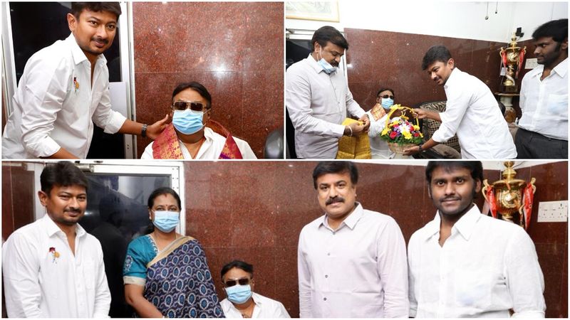 
சாலிகிராமத்தில் உள்ள கேப்டன் வீட்டிற்கு சென்ற உதயநிதி ஸ்டாலின், தேர்தல் வெற்றிக்கு கேப்டனிடம் ஆசி பெற்றார். அந்த புகைப்படங்கள் சோசியல் மீடியாவில் வைரலானது. 