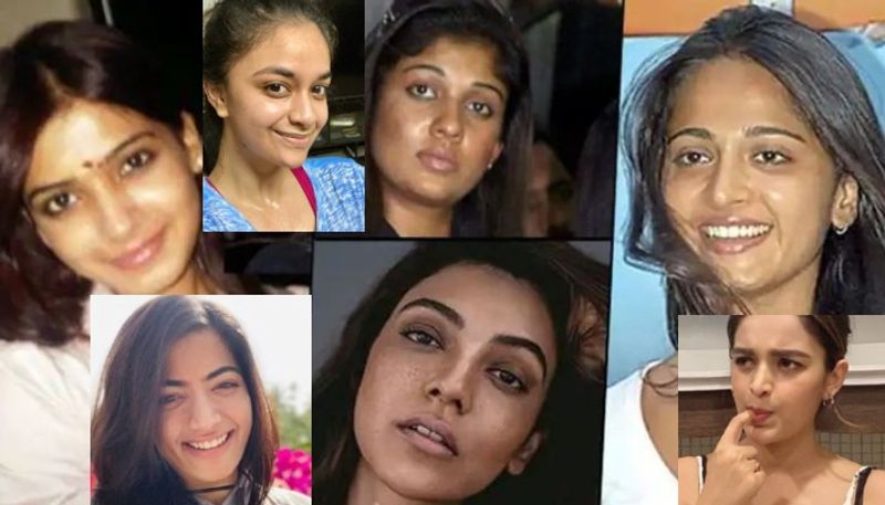 హీరోయిన్లు సిల్వర్ స్క్రీన్పై అందాల బొమ్మగా కనిపిస్తుంటారు. వారి అందాలకు ఆడియెన్స్ ముగ్డులై పోతుంటారు. మరి నిజానికి మేకప్ లేకుండా వారిని షాక్ అవుతారు. అలా ఉంటారు. కానీ కొందరు భామలు మాత్రం మేకప్ లేకుండా కూడా తమదైన సహజమైన అందంతో కట్టిపడేస్తుంటారు. మరి మన సౌత్ హీరోయిన్లు మేకప్ లేకుండా ఎలా ఉన్నారో ఓ లుక్కేయండి.