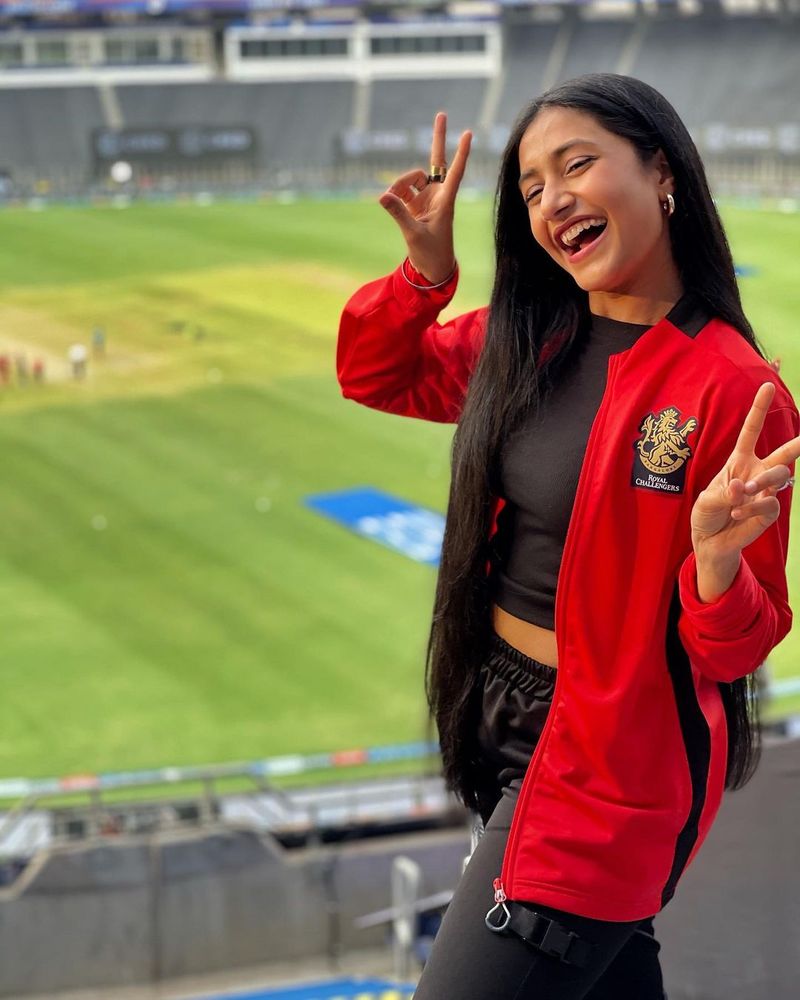 Considering her beautiful looks, she did the same during the now-suspended Indian Premier League 2021 while cheering for Royal Challengers Bangalore from the venue as Chahal plays for the side.