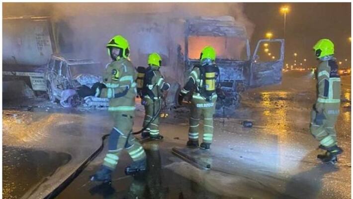 Tanker fire in Dubai after horrific accident Tanker fire in Dubai after horrific accident