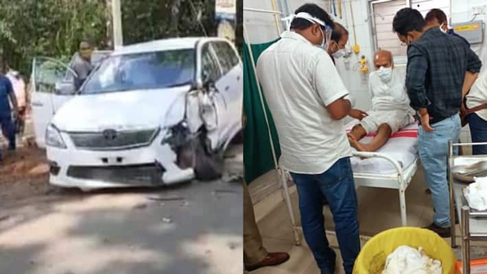 Union minister Pratap Sarangi car collided with tractor in Odisha Balasore KPP Union minister Pratap Sarangi car collided with tractor in Odisha Balasore KPP