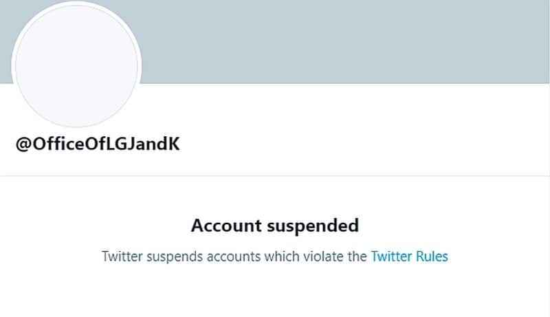 Lieutenant Governor Manoj Sinha Twitter handle suspended restored later ckm