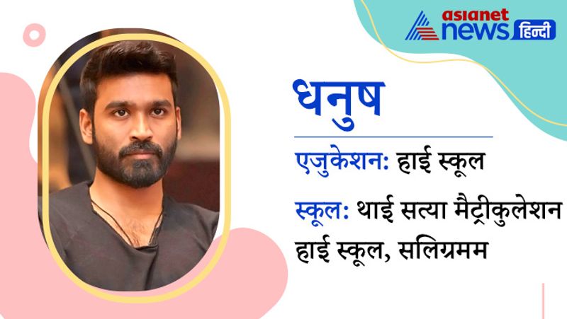 इस पैकेज में धनुष के अलावा अन् साउथ फिल्मों के एक्टर्स की एजुकेशनल क्वालिफिकेशन के बारे में बताने जा रहे हैं। आपको बता दें कि धनुष, सारा अली खान और अक्षय कुमार के साथ फिल्म अतरंगी रे में नजर आएंगे।

