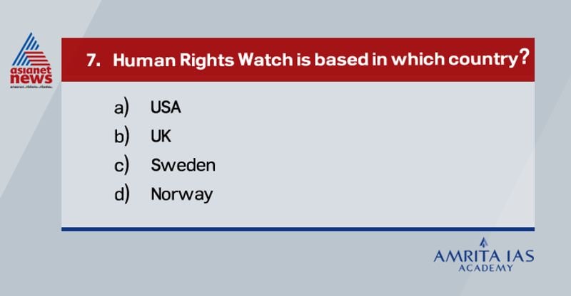 Answer(a) Human Rights Watch a New York based international non-governmental organization which won Noble Peace Prize in 1997 as a founding member of International Campaign to ban Landmines.