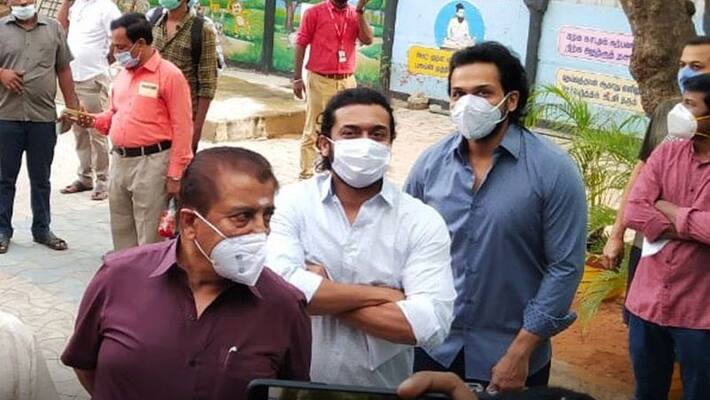 actor surya and karthi give 1 core for corona fund chief minister MK Stalin actor surya and karthi give 1 core for corona fund chief minister MK Stalin