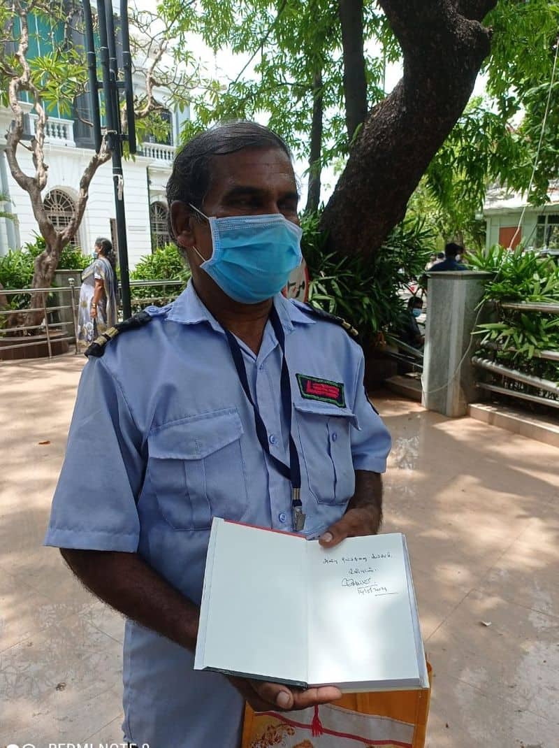 Security guard donate his one month salary to  CM Relief fund
