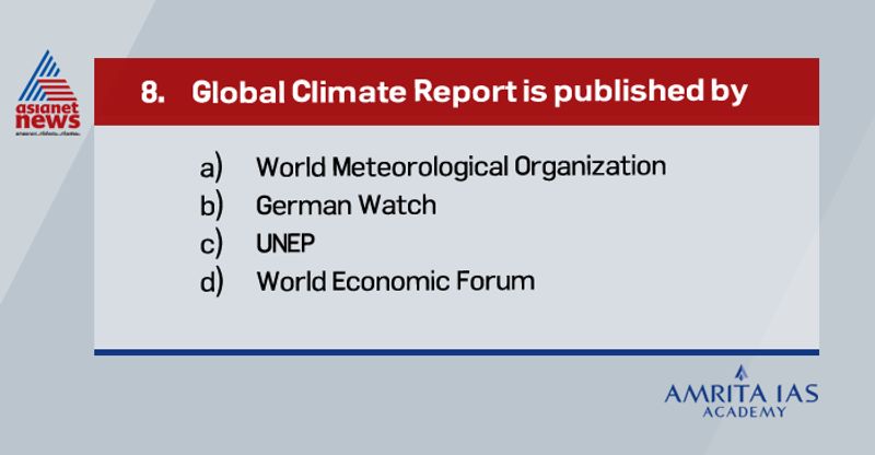 Answer (a) Global Climate report is published by World Meteorological organisation.