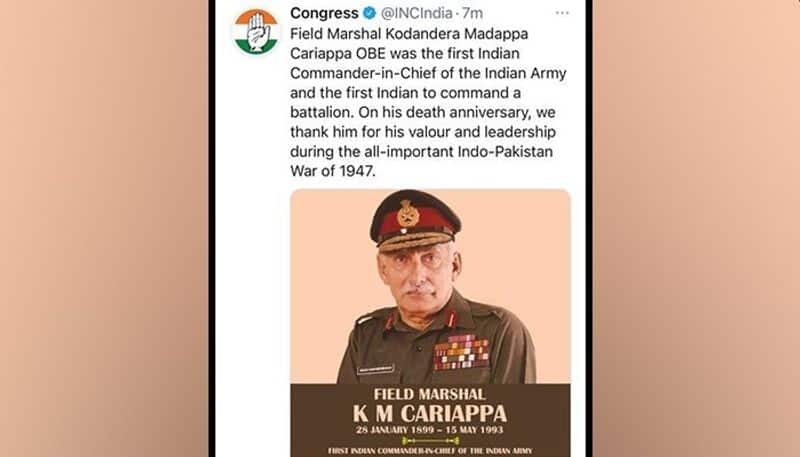 Congress Tweet uses Sam Manekshaw photo to honour Cariappa-VPN