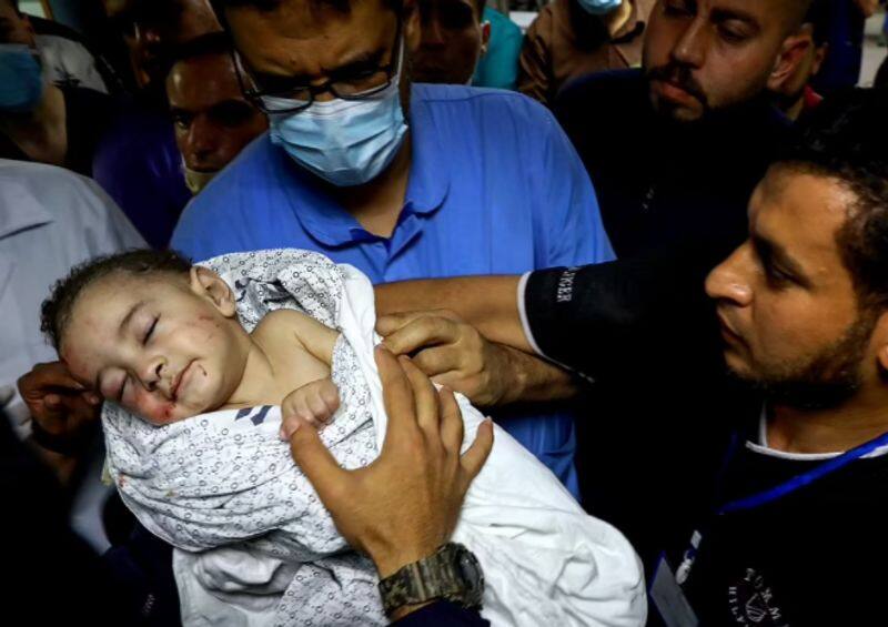 Five month-old baby pulled Aalive from rubbles of Gaza refugee camp attacked by Israeli air strike