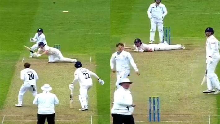 Dan Lawrence helicopter shot: batsman fell down while trying helicopter shot of Mahendra Singh Dhoni dva Dan Lawrence helicopter shot: batsman fell down while trying helicopter shot of Mahendra Singh Dhoni dva