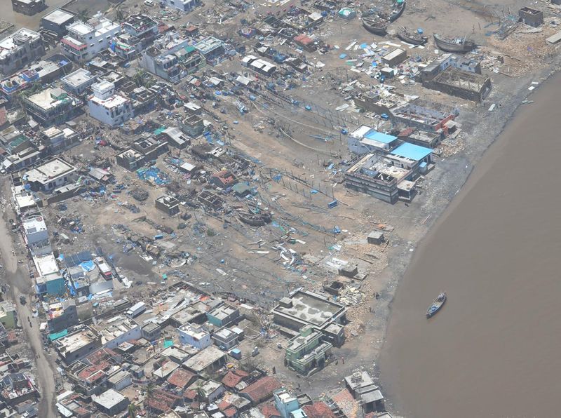The cyclone, which made landfall between Diu and Una town of Gir-Somnath district on Monday night, caused major property damage and also uprooted trees in that region.