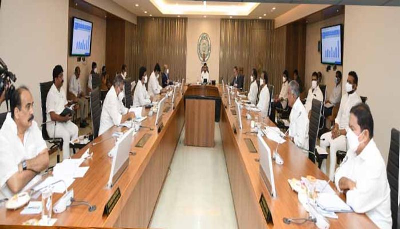 ఏపీ కేబినెట్ సమావేశంలో సీఎం వైఎస్ జగన్ , మంత్రివర్గ సహచరులు.