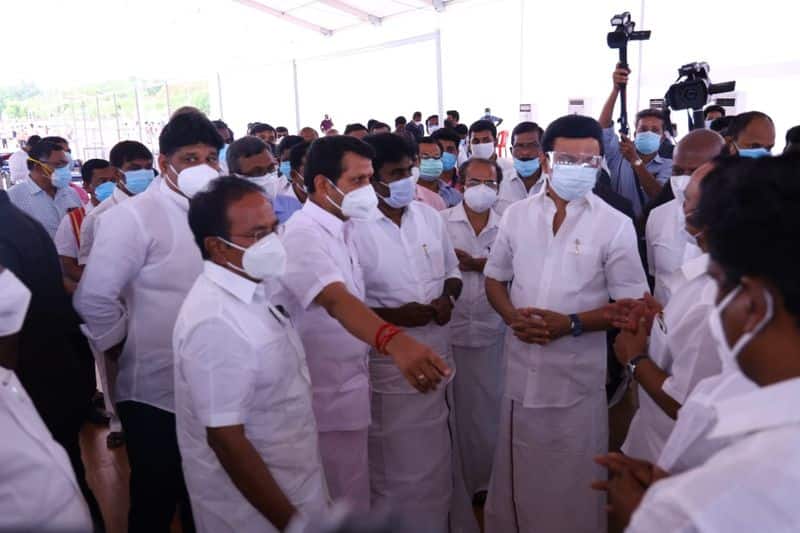 CM MK Stalin Opened Salem Steel plant corona ward with 500 beds today
