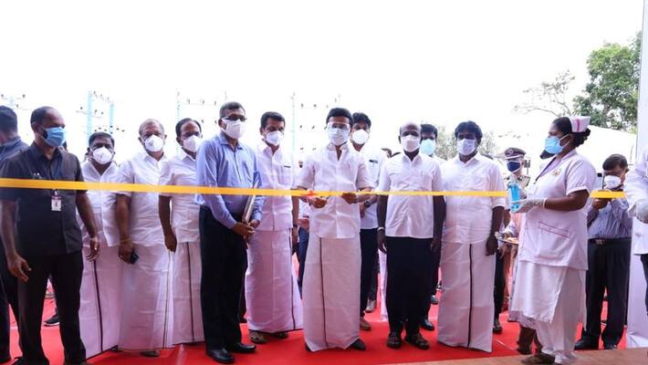 CM MK Stalin Opened Salem Steel plant corona ward with 500 beds today CM MK Stalin Opened Salem Steel plant corona ward with 500 beds today