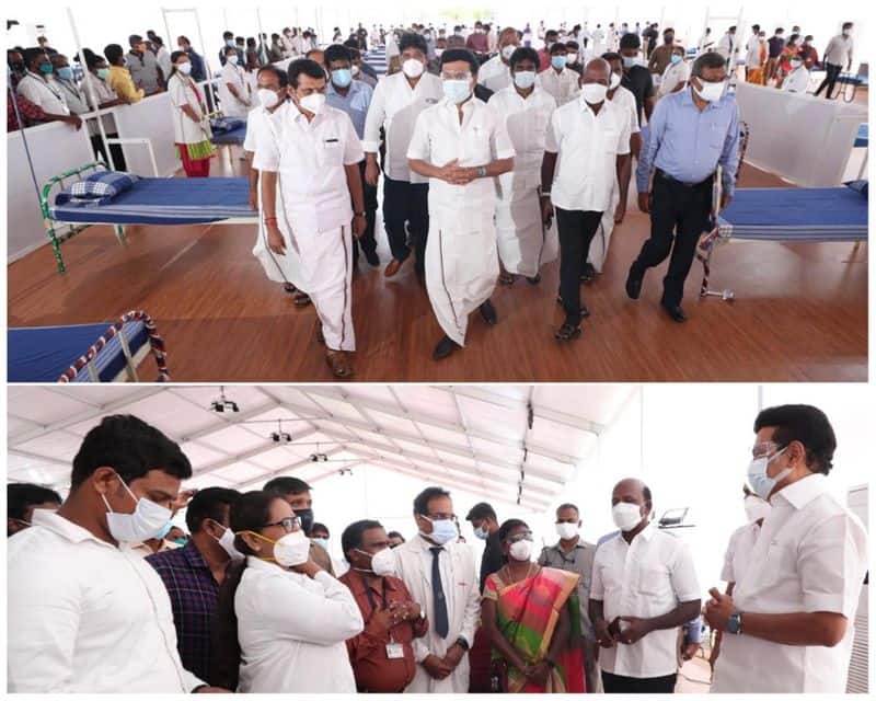CM MK Stalin Opened Salem Steel plant corona ward with 500 beds today