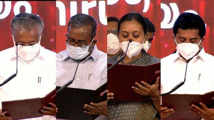 six ministers in Pinarayi led 2nd LDF govt in Kerala took oath in Gods name six ministers in Pinarayi led 2nd LDF govt in Kerala took oath in Gods name