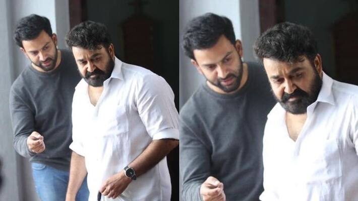 prithviraj with mohanlal for birthday prithviraj with mohanlal for birthday