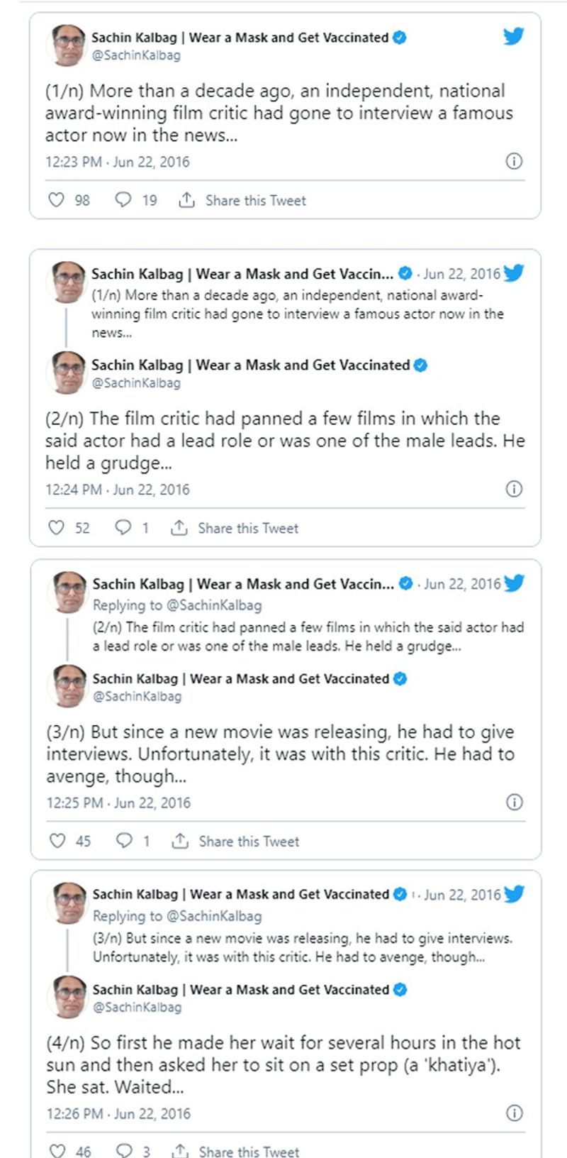 Sachin Kalbag, the resident editor of The Hindu, reported the whole incident. Although the editor has not mentioned any name, it is evident that the actor in question is none other than Salman after reading his tweets.