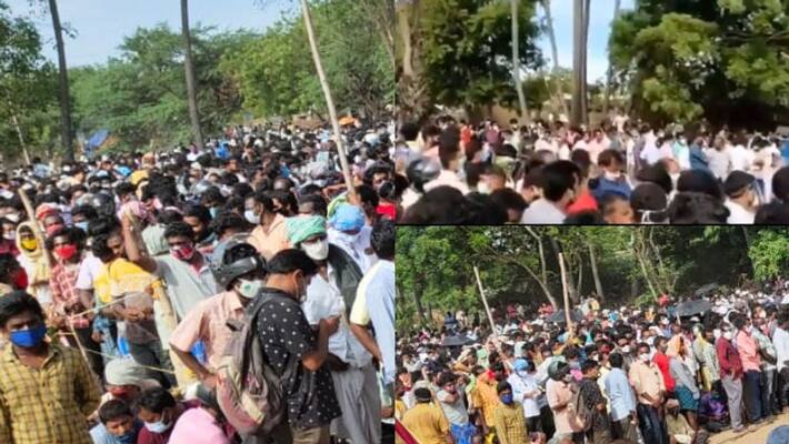 crowd violates Covid norms to get miracle drug that claimed to cure covid 19 crowd violates Covid norms to get miracle drug that claimed to cure covid 19