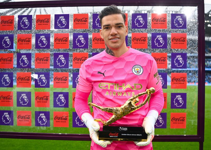 Ederson Moraes
The Manchester City goalkeeper was the standout performer on the goalline. Having maintained a clean sheet for half of the season (19), he deserves all the applause and credit for leading his side to the championship win.