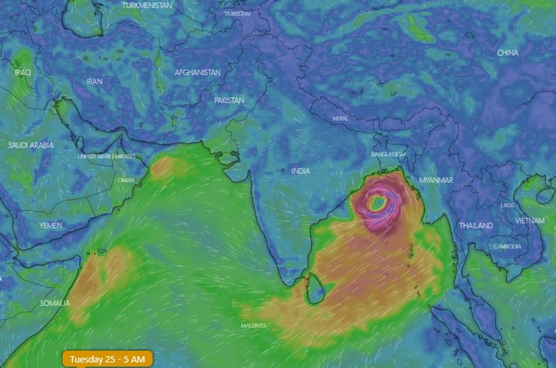 നാവിക സേനയുടെ നാല് കപ്പലുകൾക്ക് രക്ഷാപ്രവർത്തനത്തിന് തയ്യാറായിരിക്കാൻ നിർദ്ദേശം നല്കി. കോസ്റ്റ് ഗാർഡിന്റെ നേത്യത്വത്തിലും പ്രവർത്തനങ്ങൾ പുരോഗമിക്കുകയാണ്.സായുധ സേന ഞായറാഴ്ച തന്നെ 950 എൻഡിആർഎഫ് ഉദ്യോഗസ്ഥരെയും 26 ഹെലികോപ്റ്ററുകളെയും ദുരന്തബാധിത പ്രദേശങ്ങളിലേക്ക് അയച്ചു.(ചിത്രം വിന്ഡി ഡോട്ട് കോമില് നിന്ന് )