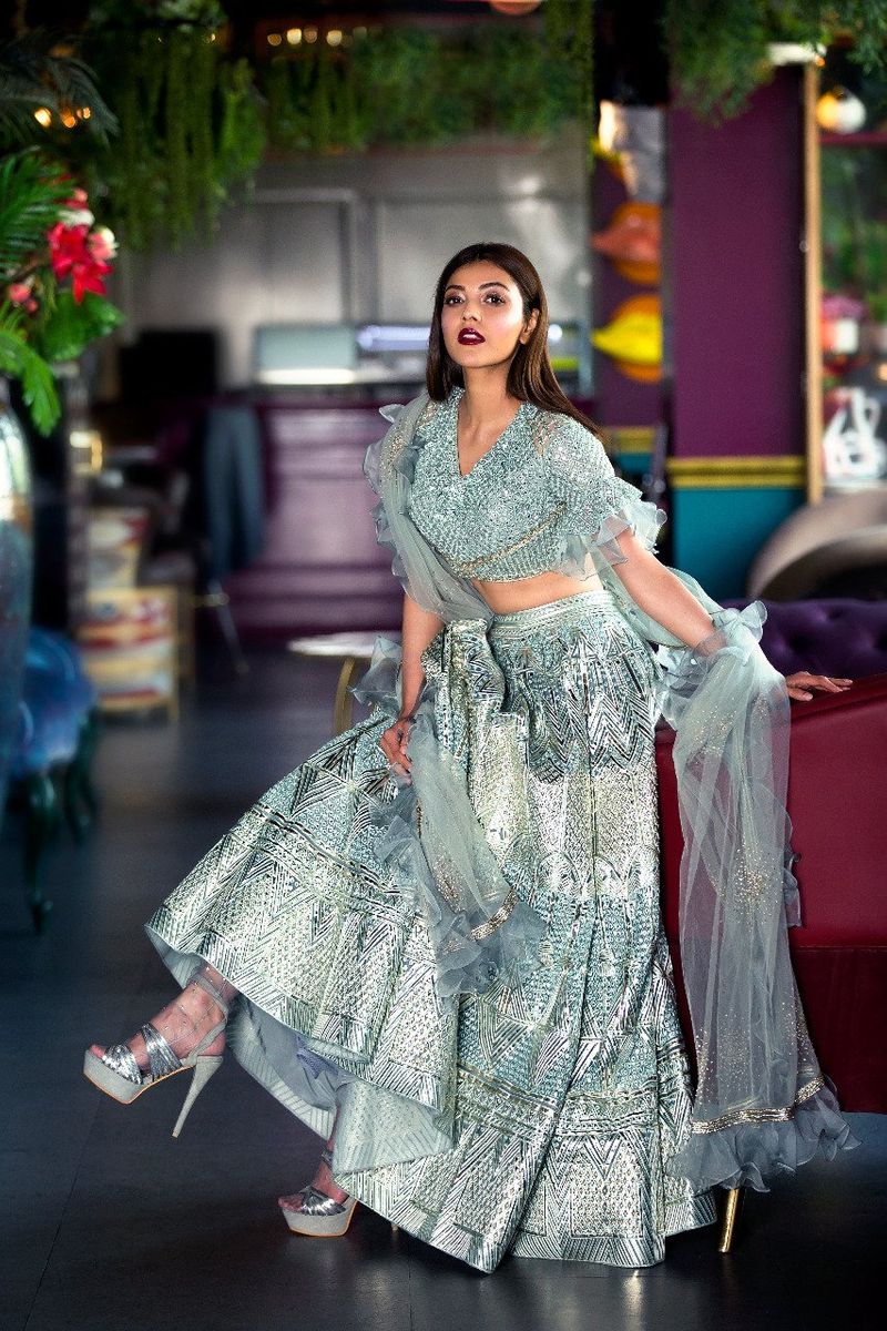 kajal sleeve less gown photo trending and big changes her body  arj