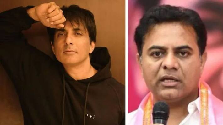 Minister KTR says we all with sonu sood praises his a real hero Minister KTR says we all with sonu sood praises his a real hero