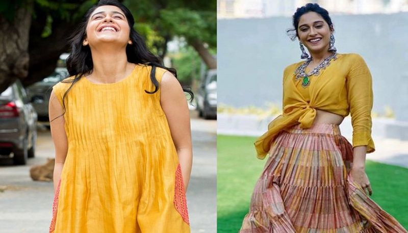 ఆకృతికి చెందిన ఈ ఎల్లో స్లీవ్డ్ డ్రెస్ లో సూర్యకిరణంలా మెరిసిపోతోంది.