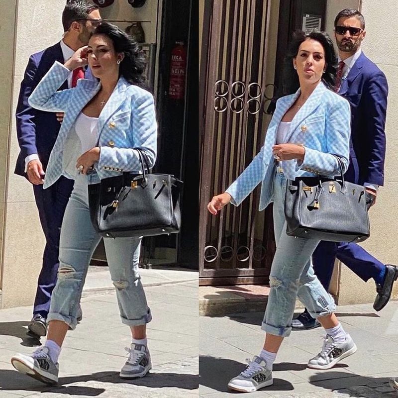 Cristiano Ronaldo's girlfriend Georgina Rodriguez at Film Festival   Sneaker outfits women, Trendy summer outfits, Dress and sneakers outfit