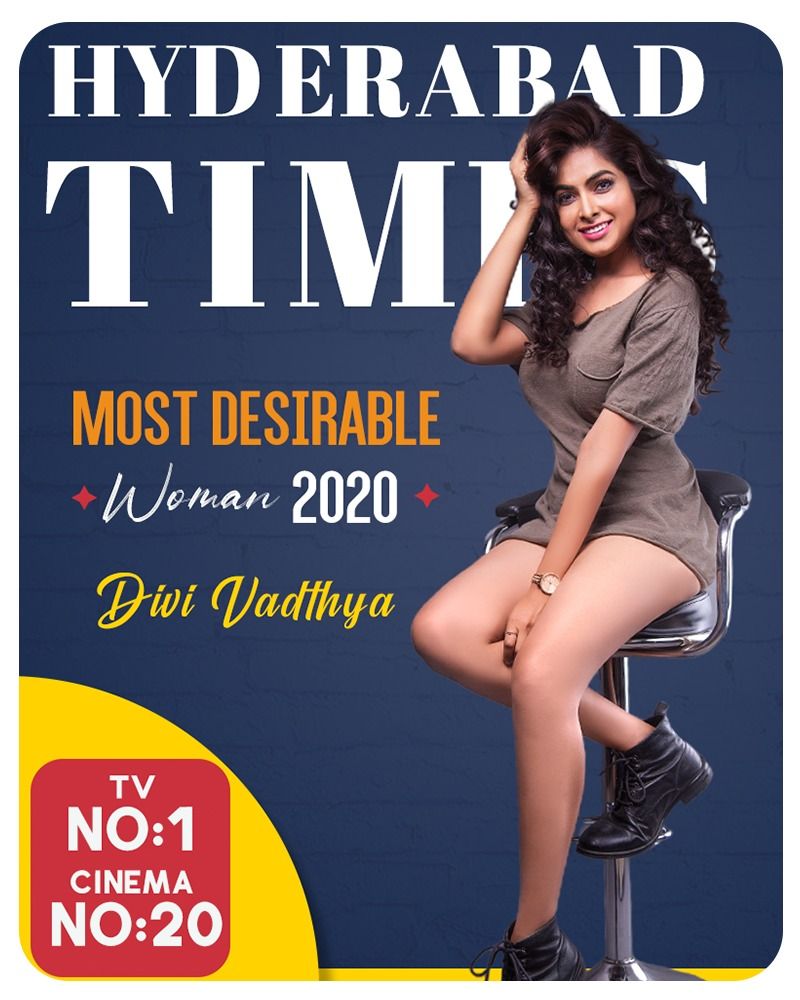 ఇక టీవీకి సంబంధించి టైమ్స్ `మోస్ట్ డిజైరబుల్ ఉమెన్ 2020`లో మొదటి స్థానంలో నిలిచిన దివి.. హైదరాబాద్ టైమ్స్ `మోస్ట్ డిజైరబుల్ ఉమెన్ 2020`లో సినిమాకి సంబంధించి 20వ స్థానం దక్కించుకుంది.