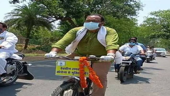 Jharkhand MLA Pradeep Yadav riding cycle for Vaccination awareness, know all about DHA Jharkhand MLA Pradeep Yadav riding cycle for Vaccination awareness, know all about DHA