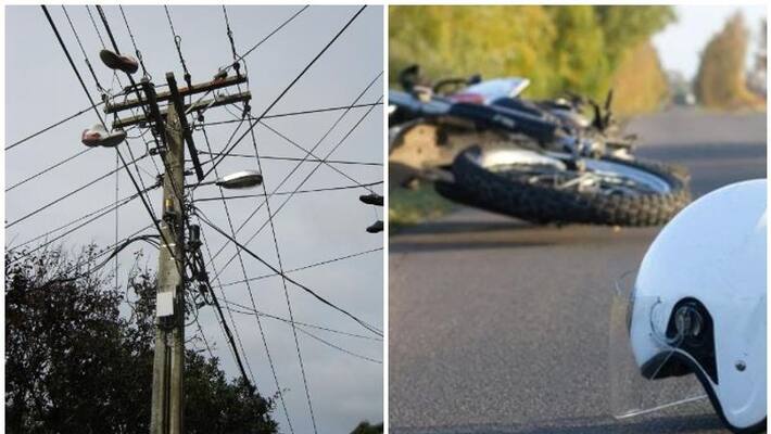 Bike accident death due to lorry and electric post Bike accident death due to lorry and electric post