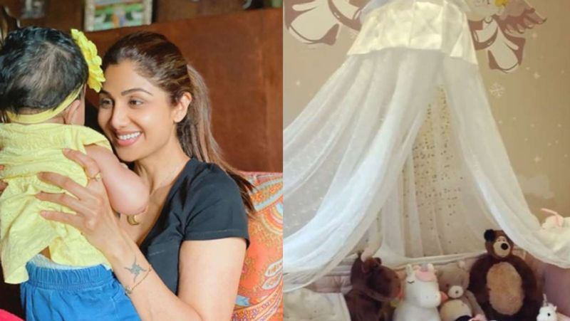 बंगले के एक एक रूम शिल्पा की बेटी समीषा का भी है। इस रूम में उन्होंने बेटी की हर सुविधा का ध्यान रखा है। ढेर सारे खिलौने, झूला, बेड सबकुछ यहां मौजूद है।