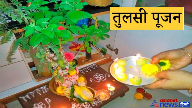 तुलसी पूजन
ज्योतिष शास्त्र के अनुसार जो व्यक्ति प्रतिदिन नियम के साथ मां तुलसी की पूजा करते हैं और भगवान विष्णु के तुलसी अर्पित करते हैं तो उन्हें जन्म-मरण के चक्र से मुक्ति प्राप्त होती है और देवलोक में स्थान मिलता है। साथ ही उसके मानसिक कष्ट भी दूर होते हैं।