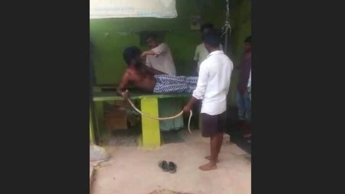 Man in Karnataka's Ballari walks into hospital with cobra that bit him Man in Karnataka's Ballari walks into hospital with cobra that bit him