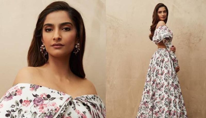Sonam completed her look with stylish hoops and kept her mak-up minimal with a dash of mascara, bronzer, and lipstick.