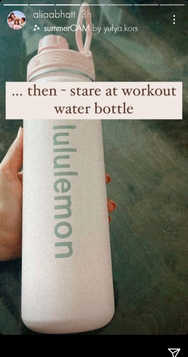 Alia shares in the second step to stare at work out water bottle.