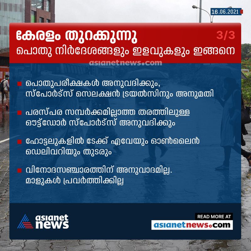 ജൂണ് 17 മുതല് കേന്ദ്ര-സംസ്ഥാന സര്ക്കാര് ഓഫീസുകള്, പൊതുമേഖലാ സ്ഥാപനങ്ങള്, ഗവണ്മെന്റ് കമ്പനികള്, കമ്മീഷനുകള്, കോര്പറേഷനുകള്, സ്വയംഭരണസ്ഥാപനങ്ങള് എന്നിവയില് റോട്ടേഷന് അടിസ്ഥാനത്തില് 25 ശതമാനം ജീവനക്കാരെ ഉള്ക്കൊള്ളിച്ചു എല്ലാ ദിവസവും പ്രവര്ത്തനം അനുവദിക്കും. ഗവണ്മെന്റ് സെക്രട്ടേറിയറ്റില് നിലവില് ഉള്ളത് പോലെ റോട്ടേഷന് അടിസ്ഥാനത്തില് 50 ശതമാനം വരെ ജീവനക്കര് പ്രവര്ത്തിക്കണം.