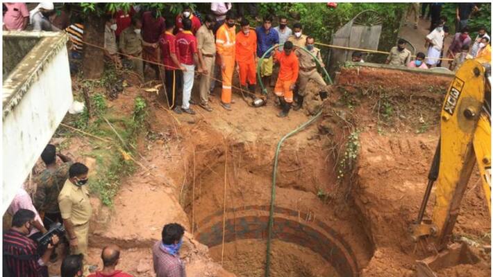 land slides during well construction in progress man trapped land slides during well construction in progress man trapped