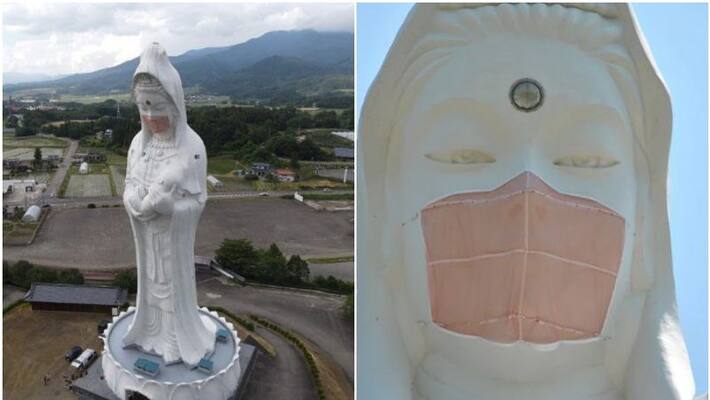 Buddhist goddess gets face mask to pray for end of COVID-19 in Japan Buddhist goddess gets face mask to pray for end of COVID-19 in Japan