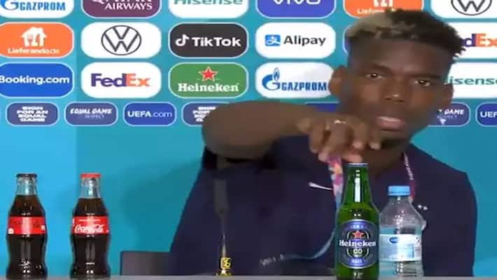 After Cristiano Ronaldo, France player Paul Pogba removes beer bottle from Euro 2020 news conference dva After Cristiano Ronaldo, France player Paul Pogba removes beer bottle from Euro 2020 news conference dva