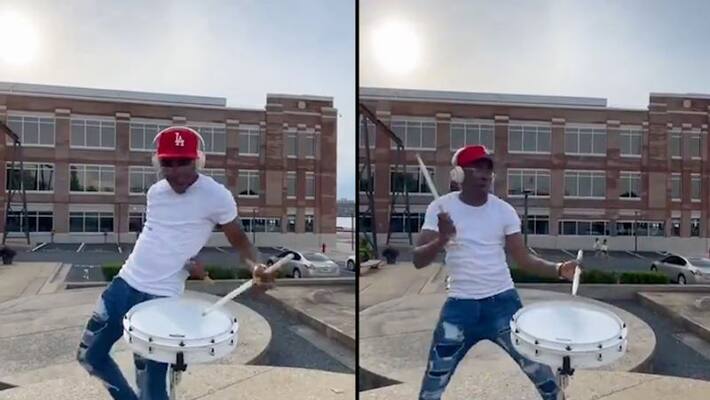 Musicians incredible dance moves while playing the drums goes viral; watch the video-tgy Musicians incredible dance moves while playing the drums goes viral; watch the video-tgy