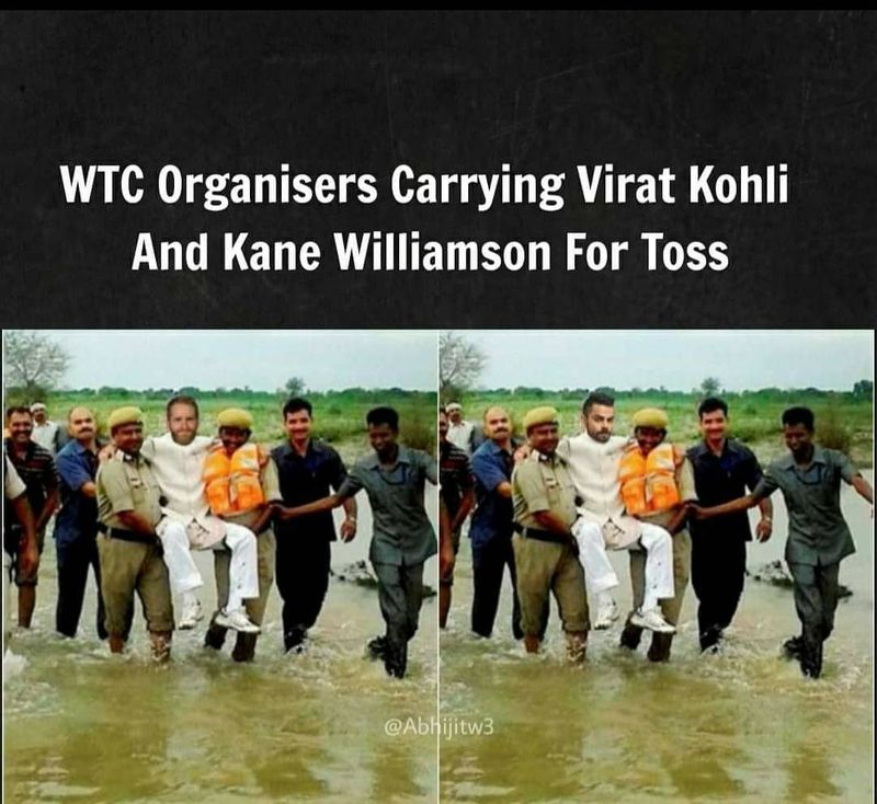 వర్షం కారణంగా ఐసీసీ వరల్డ్ టెస్టు ఛాంపియన్షిప్ ఫైనల్ తొలి రోజు ఆట రద్దు కావడంతో సోషల్ మీడియాలో వైరల్ అవుతున్న మీమ్సీ...