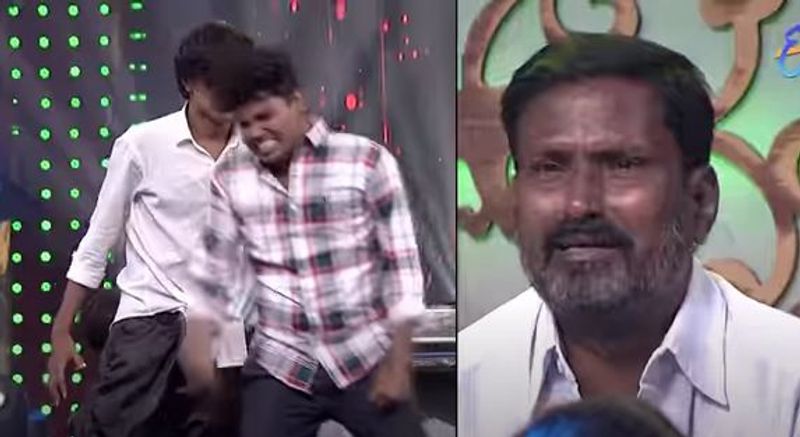 తను కూడా స్కిట్ రూపంలో తమ ఫ్యామిలీలోని కన్నీటి గాథని స్టేజ్పై చూపించి ఏడిపించాడు. ఇంద్రజ సైతం కన్నీళ్లు పెట్టుకుంది.